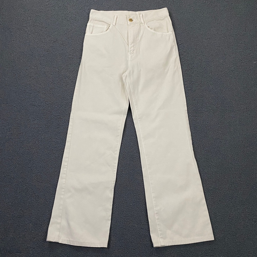 Nili Lotan Jeans Womens 00 FITS 27x28 Bootcut Flare Denim Ivory Made USA